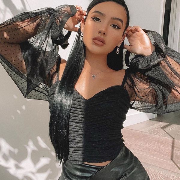 2021 new women chiffon sleeve ruffles mesh shirts polka dot summer vintage collar patchwork blouse crop tecp, White
2021 new women chiffon sleeve ruffles mesh shirts polka dot summer vintage collar patchwork blouse crop tecp, White