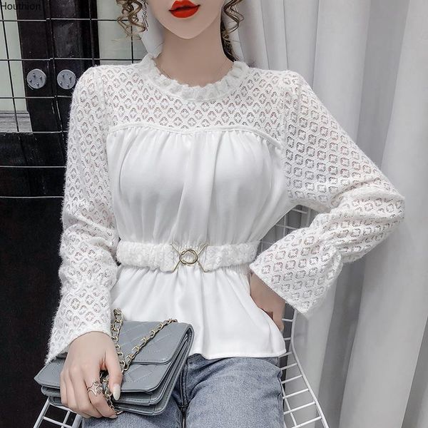women's blouses & shirts houthion blouse fashion casual shirt summer lace splicing long-sleeved lotus leaf collar comfortable, White
women's blouses & shirts houthion blouse fashion casual shirt summer lace splicing long-sleeved lotus leaf collar comfortable, White