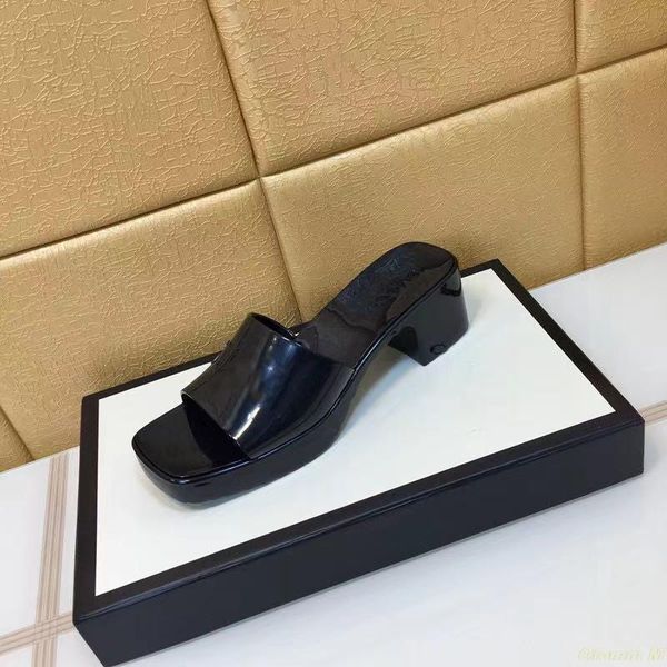 slippers 2021 desinger candy color jelly pvc platform women shoes summer square toe heels mules outdoor beach dress thick sole, Black
slippers 2021 desinger candy color jelly pvc platform women shoes summer square toe heels mules outdoor beach dress thick sole, Black