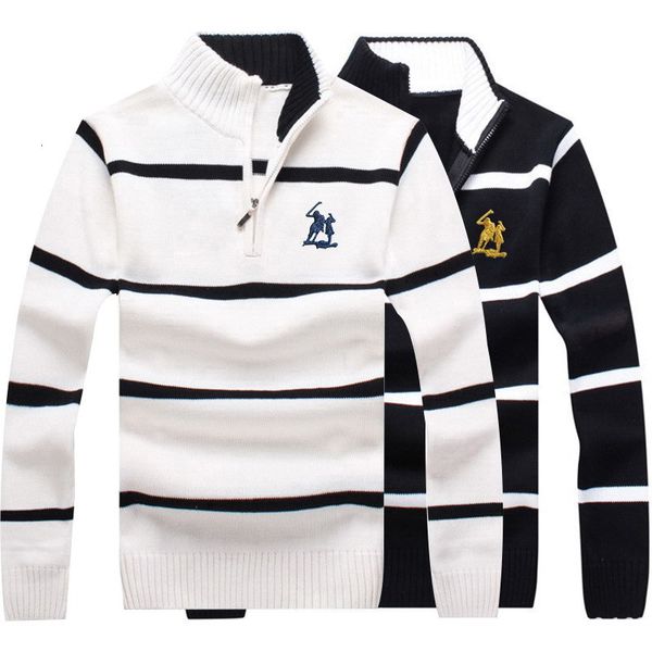 men's sweaters winter pullover embroidered polo horse 100% cotton half zipper warm stand collar striped fit wrdr, White;black
men's sweaters winter pullover embroidered polo horse 100% cotton half zipper warm stand collar striped fit wrdr, White;black