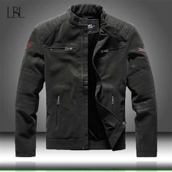 winter mens bomber jackets casual military male outwear fleece thick warm windbreaker jacket pu leather baseball coats 211217, Black;brown
winter mens bomber jackets casual military male outwear fleece thick warm windbreaker jacket pu leather baseball coats 211217, Black;brown