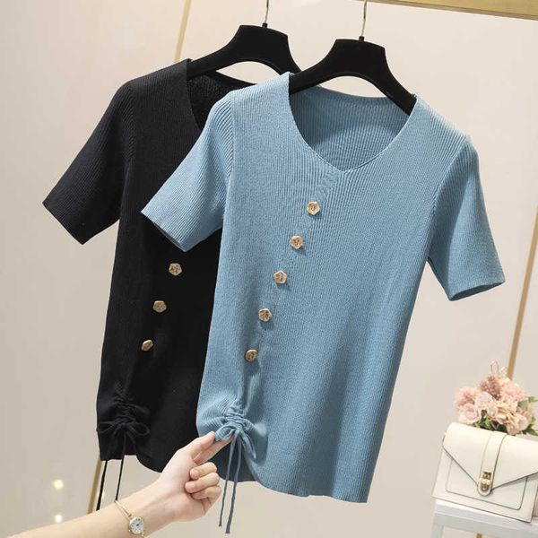 basic sweater women pullover knitted short sleeve v-neck women sweaters summer soft elasticity pull femme black 210604, White;black
basic sweater women pullover knitted short sleeve v-neck women sweaters summer soft elasticity pull femme black 210604, White;black