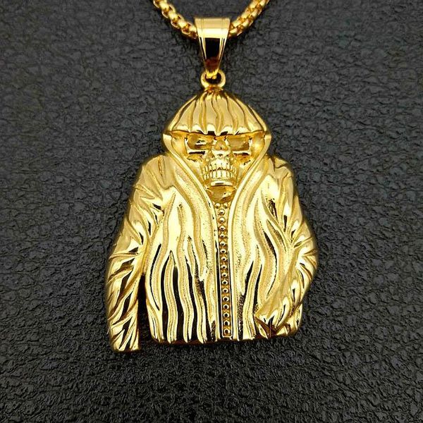 pendant necklaces gold color 316l stainless steel coat cloak skeleton skull for men hip hop rock jewerly gift, Silver
pendant necklaces gold color 316l stainless steel coat cloak skeleton skull for men hip hop rock jewerly gift, Silver