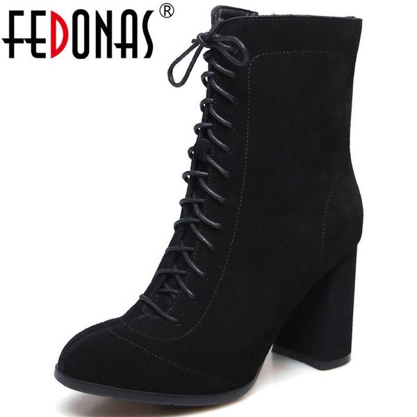 boots fedonas 2021 fall winter fashion shoes women warm suede leather side zipper ankle working high heels, Black
boots fedonas 2021 fall winter fashion shoes women warm suede leather side zipper ankle working high heels, Black