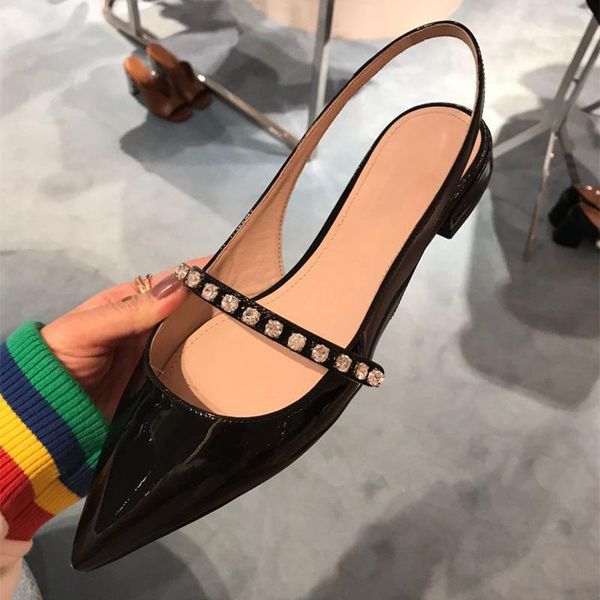 sandals classic jeweled flat shoes woman summer crystal pointed toe sandal back-strap, Black
sandals classic jeweled flat shoes woman summer crystal pointed toe sandal back-strap, Black