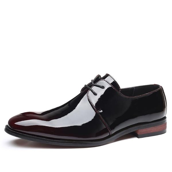 dress shoes black male 2021 fashion men oxfords patent leather formal business