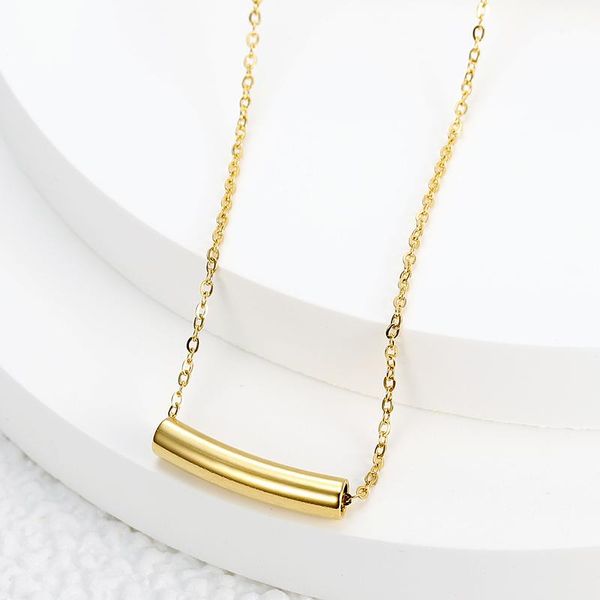 pendant necklaces simple geometric cylindrical necklace elegant ladies wedding party charm gold jewelry stainless steel accessories, Silver
pendant necklaces simple geometric cylindrical necklace elegant ladies wedding party charm gold jewelry stainless steel accessories, Silver