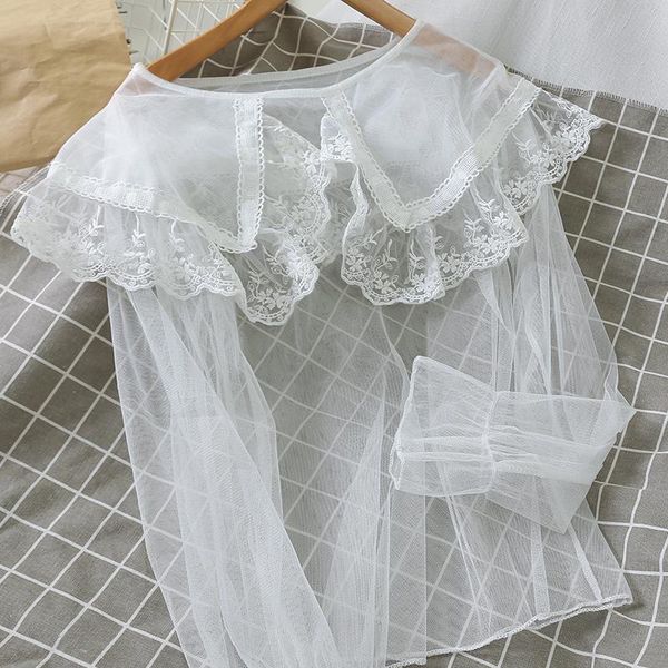 women's blouses & shirts women spring transparent chiffon shirt blouse female laced up thin casual fashion see through sexy, White
women's blouses & shirts women spring transparent chiffon shirt blouse female laced up thin casual fashion see through sexy, White