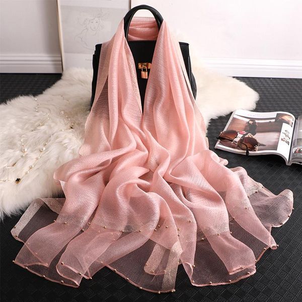 scarves spring and summer 70*190cm solid color beaded silk scarf women soft shawls muslim hijab femme beach sunscreen stole bandana, Blue;gray
scarves spring and summer 70*190cm solid color beaded silk scarf women soft shawls muslim hijab femme beach sunscreen stole bandana, Blue;gray