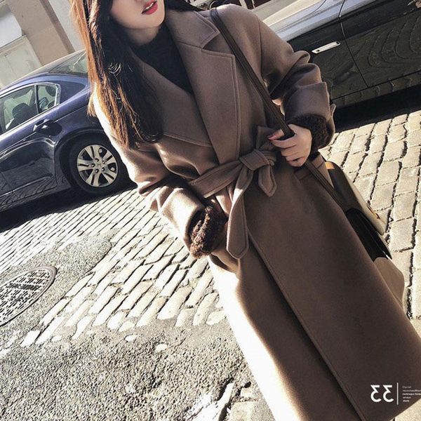 coat female 2021 autumn winter women belt coat turn-down collar female wool ladies casual loose solid thick jackets, Black
coat female 2021 autumn winter women belt coat turn-down collar female wool ladies casual loose solid thick jackets, Black