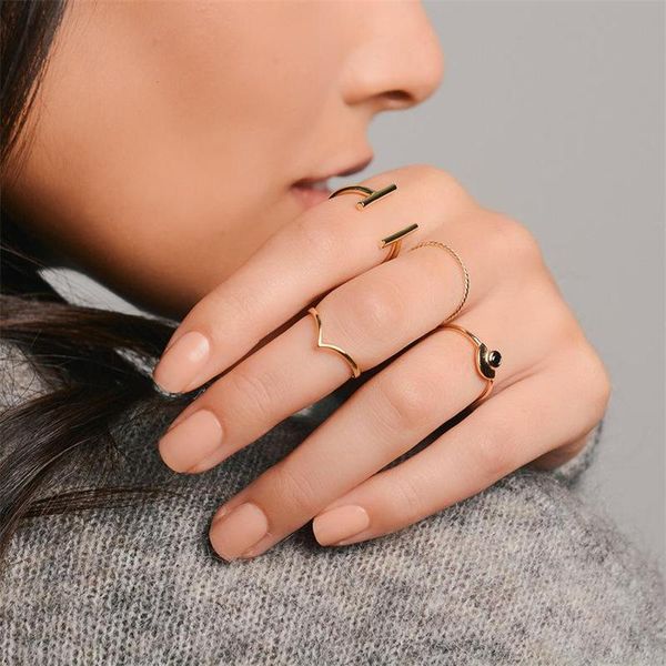 cluster rings gorgor women 925 sterling pattern v-shaped smooth lines gold plated creative individuality engagement jewelry 60101240509c, Golden;silver 
cluster rings gorgor women 925 sterling pattern v-shaped smooth lines gold plated creative individuality engagement jewelry 60101240509c, Golden;silver