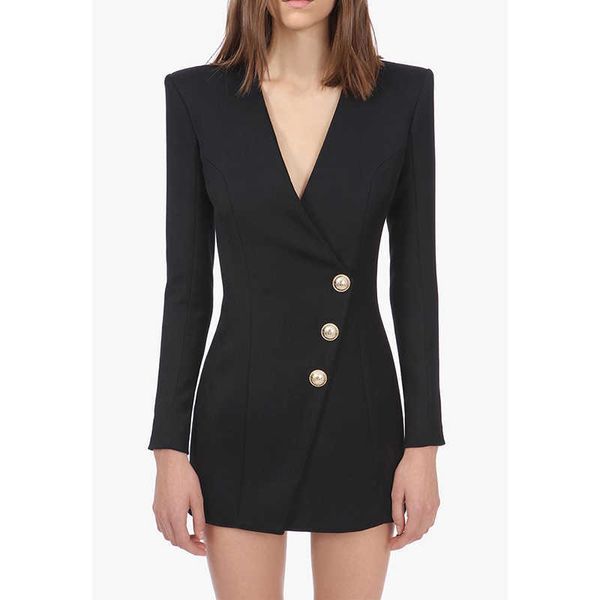 fashion designer runway dress women's long sleeve lion buttons brief v-neck 210526, Black;gray
fashion designer runway dress women's long sleeve lion buttons brief v-neck 210526, Black;gray