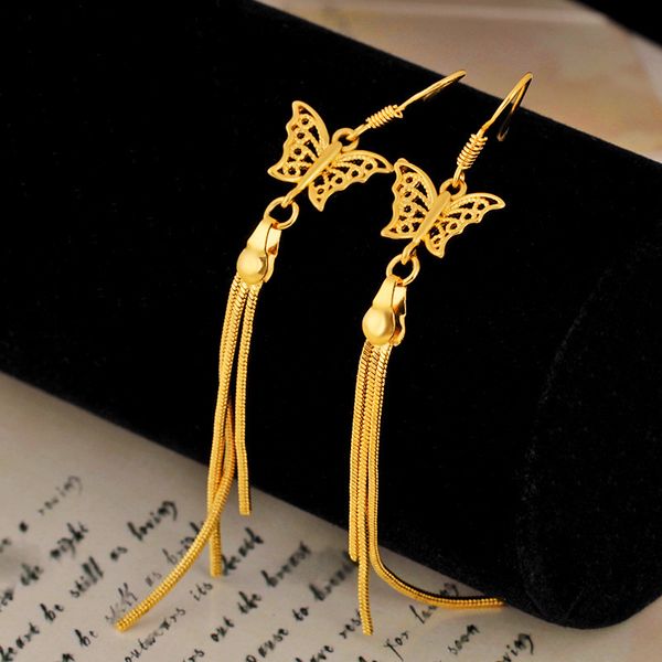 long tassel butterfly women dangle earrings 18k yellow gold filled charm jewelry gift, Silver
long tassel butterfly women dangle earrings 18k yellow gold filled charm jewelry gift, Silver