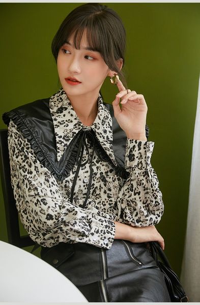 2021 new leopard print korean blouse women long sleeve vintage button up collar shirt ladies fall clothing 05ww, White
2021 new leopard print korean blouse women long sleeve vintage button up collar shirt ladies fall clothing 05ww, White