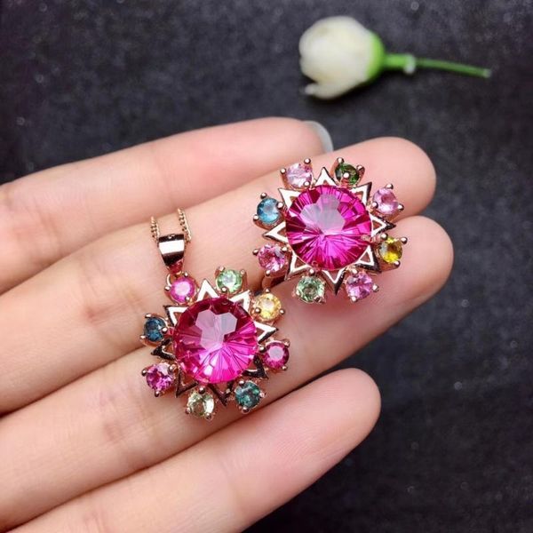 bracelet, earrings & necklace natural pink z jewelry sets gemstone ring pendant 925 silver elegant round sunflower women wedding fift fi, Black
bracelet, earrings & necklace natural pink z jewelry sets gemstone ring pendant 925 silver elegant round sunflower women wedding fift fi, Black