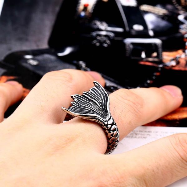 cluster rings steel solider drop mermaid tail punk fashion tianium women men ring personality jewelry, Golden;silver
cluster rings steel solider drop mermaid tail punk fashion tianium women men ring personality jewelry, Golden;silver