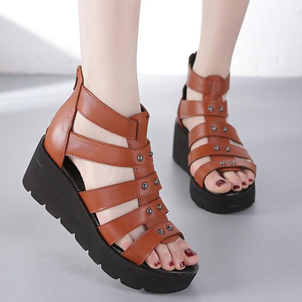 sandals mouth 2021 summer thick bottom female leather heel muffin flat, Black
sandals mouth 2021 summer thick bottom female leather heel muffin flat, Black