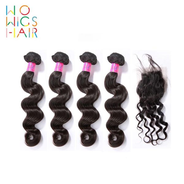 human hair bulks wowigs malaysian remy loose wave 4 / 3 bundles deal with lace closure natural color 1b, Black
human hair bulks wowigs malaysian remy loose wave 4 / 3 bundles deal with lace closure natural color 1b, Black