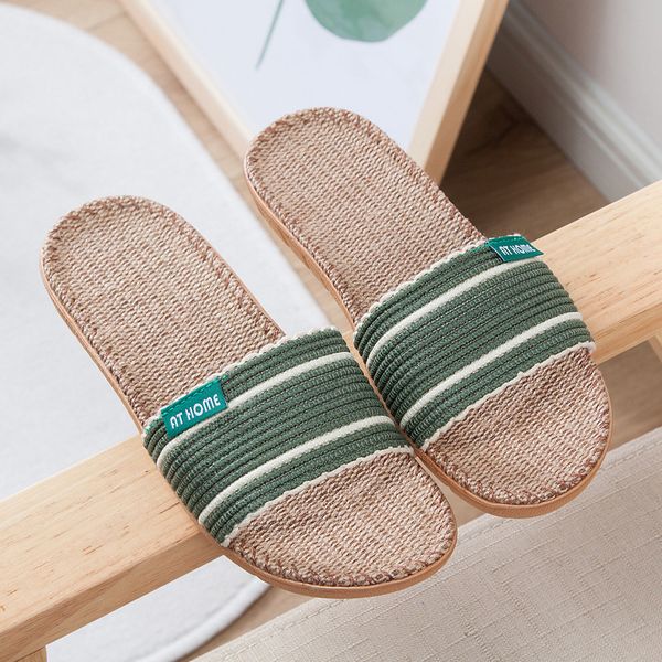 men women slippers summer flip flop shoes couple hemp striped fashion non-slip flat indoor casual house slides, Black
men women slippers summer flip flop shoes couple hemp striped fashion non-slip flat indoor casual house slides, Black