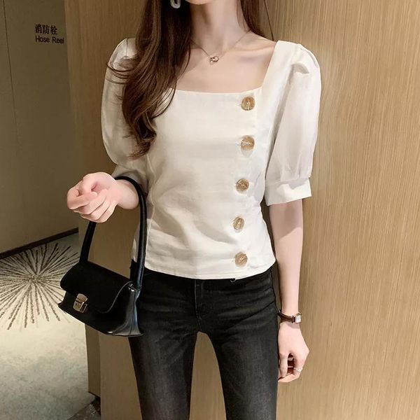 women's blouses & shirts the fashion tie waist cotton shirt women short sleeve summer ladies, White
women's blouses & shirts the fashion tie waist cotton shirt women short sleeve summer ladies, White