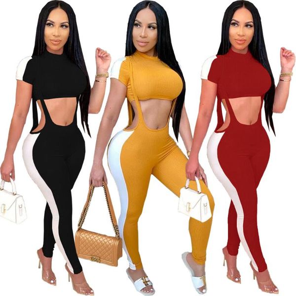 casul women set knit ribbed two piece set crop + jumpsuit solid color patchwork short sleeve tracksuit clothes for women, Gray
casul women set knit ribbed two piece set crop + jumpsuit solid color patchwork short sleeve tracksuit clothes for women, Gray
