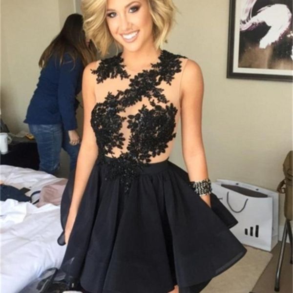 2021 new black sheer lace appliques cocktail illusion jewel neck sleeveless short party homecoming es club gowns qvtq
2021 new black sheer lace appliques cocktail illusion jewel neck sleeveless short party homecoming es club gowns qvtq