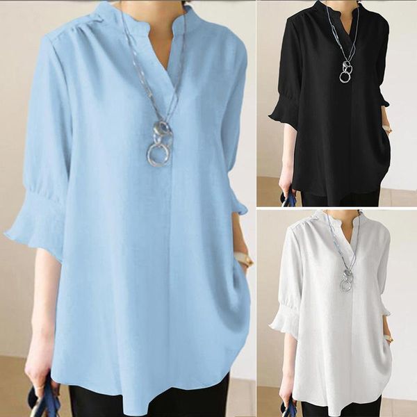 women's polos 2021 spring and autumn bohemian style ladies half-sleeved solid color cotton linen casual plus size shirt top, White
women's polos 2021 spring and autumn bohemian style ladies half-sleeved solid color cotton linen casual plus size shirt top, White