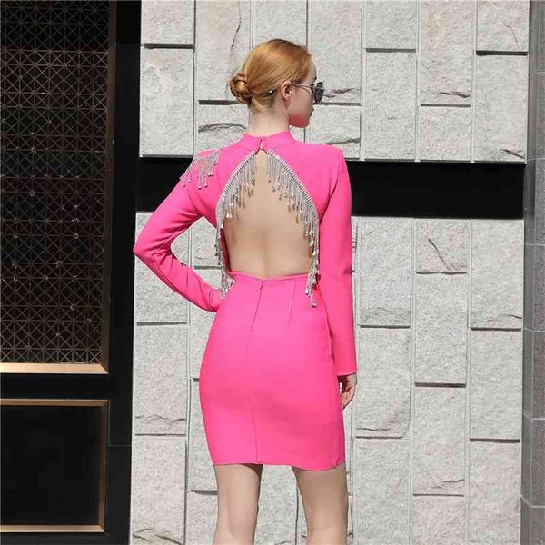 women bandage dress autumn whiter bodycon dress beading party club celebrity elegant long sleeve backless clothes 210719, White;black
women bandage dress autumn whiter bodycon dress beading party club celebrity elegant long sleeve backless clothes 210719, White;black