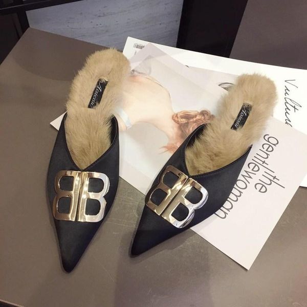 slippers 2021 brand designer woman fur woolen mules thin heels shoes pointed toe bow-knot flipflops v open slides 4215, Black
slippers 2021 brand designer woman fur woolen mules thin heels shoes pointed toe bow-knot flipflops v open slides 4215, Black