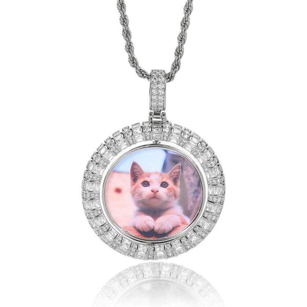 pendant necklaces hip hop rotatable double-sided po square zirconia mixed inlaid solid memory necklace, Silver
pendant necklaces hip hop rotatable double-sided po square zirconia mixed inlaid solid memory necklace, Silver
