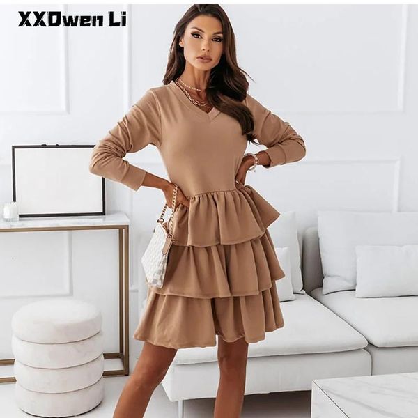 casual dresses autumn pure color long sleeve mini dress for women 2021 spring fashion pink v-neck cupcake party, Black;gray
casual dresses autumn pure color long sleeve mini dress for women 2021 spring fashion pink v-neck cupcake party, Black;gray
