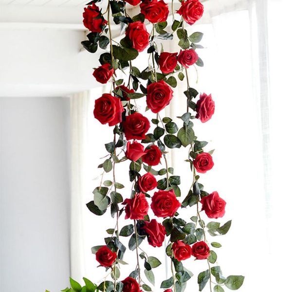 decorative flowers & wreaths 180cm silk rose wedding decorations ivy vine artificial arch decor with green leaves hanging wall garland
decorative flowers & wreaths 180cm silk rose wedding decorations ivy vine artificial arch decor with green leaves hanging wall garland