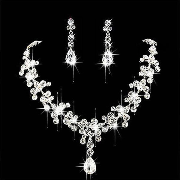 earrings & necklace exquisite jewelry sets for women wedding party accessories cubic zircon stud gift, Silver
earrings & necklace exquisite jewelry sets for women wedding party accessories cubic zircon stud gift, Silver
