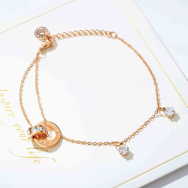 simple double-layer diamond inlaid bracelet titanium steel plated rose gold double ring clasp ring slim o-chain bracelet, Black
simple double-layer diamond inlaid bracelet titanium steel plated rose gold double ring clasp ring slim o-chain bracelet, Black