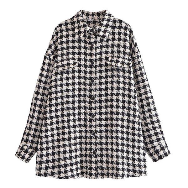 autumn style lapel single breasted thousand bird lattice small fragrance loose shirt coat, Black;brown
autumn style lapel single breasted thousand bird lattice small fragrance loose shirt coat, Black;brown
