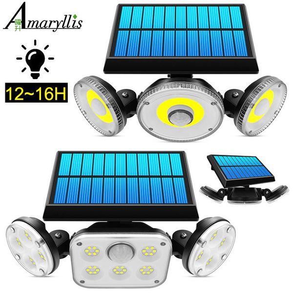 solar lamps motion lights outdoor 3 heads lamp waterproof flood light 270°adjustable lighting for garden garage yard wall
solar lamps motion lights outdoor 3 heads lamp waterproof flood light 270°adjustable lighting for garden garage yard wall