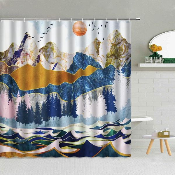 outline in gold natural scenery shower curtain mountain tree bird sun marble pattern waterproof bathroom decor hooks curtains
outline in gold natural scenery shower curtain mountain tree bird sun marble pattern waterproof bathroom decor hooks curtains
