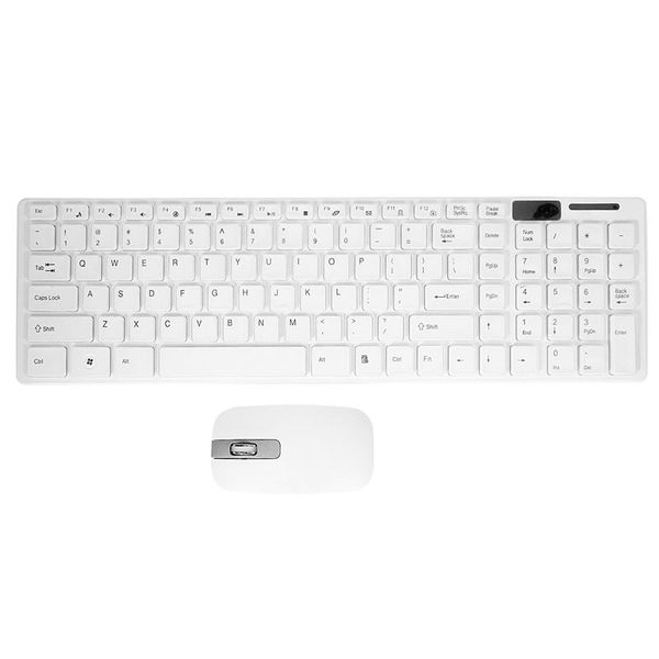 keyboard mouse combos wireless slim white + optical set for pc and laptop