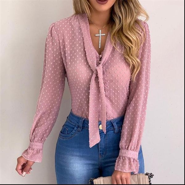 womens and blouses elegant long sleeve ol ladies v neck polka dot blusa feminina party transparent classic streetwear, White
womens and blouses elegant long sleeve ol ladies v neck polka dot blusa feminina party transparent classic streetwear, White