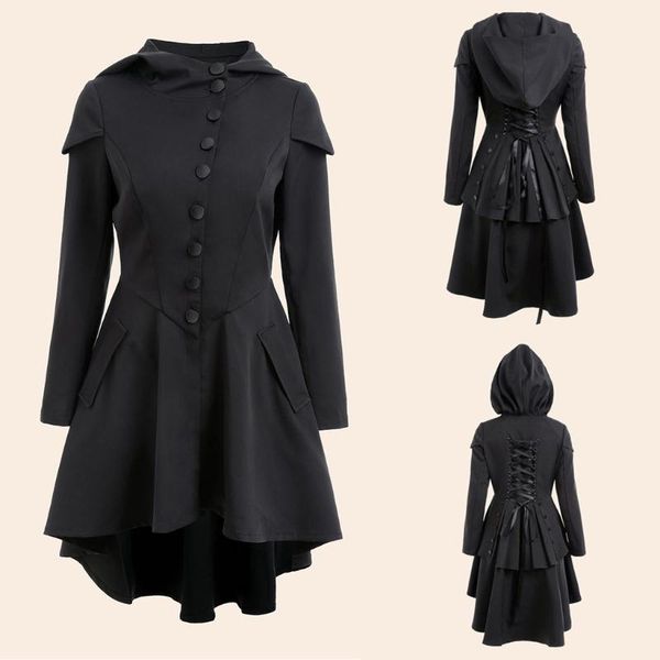 women's trench coats autumn winter womens vintage hooded long-sleeved waist black bandage jackets oversized gothic overcoat jacket ropa, Tan;black
women's trench coats autumn winter womens vintage hooded long-sleeved waist black bandage jackets oversized gothic overcoat jacket ropa, Tan;black
