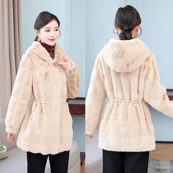 women's fur & faux coat women winter coats and jackets 2021 the keep warm fashion hooded thin waist rope rhinestone buckle, Black
women's fur & faux coat women winter coats and jackets 2021 the keep warm fashion hooded thin waist rope rhinestone buckle, Black