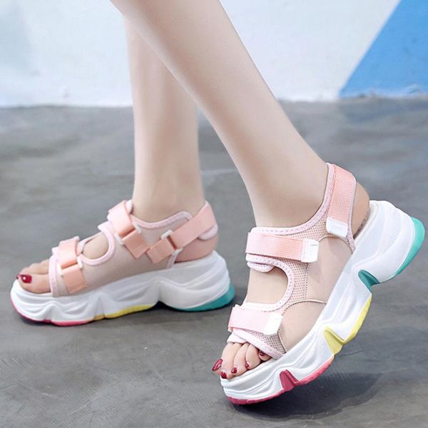 dress shoes chunky sandals women rainbow sole summer white pink 2021 platform sandal 5 cm wedge heel beach sandalias mujer, Black
dress shoes chunky sandals women rainbow sole summer white pink 2021 platform sandal 5 cm wedge heel beach sandalias mujer, Black