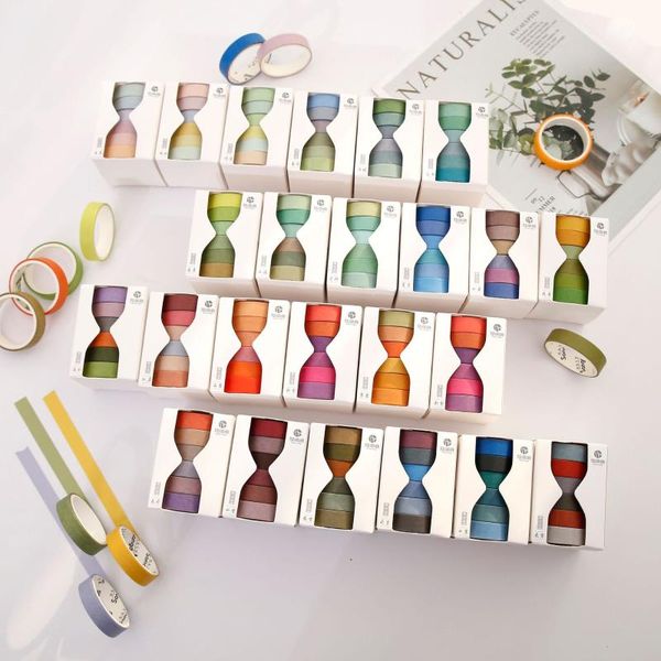 gift wrap 6pcs romantic rainbow washi tape masking stickers set colorful paper for diy po scrapbooking decoration
gift wrap 6pcs romantic rainbow washi tape masking stickers set colorful paper for diy po scrapbooking decoration