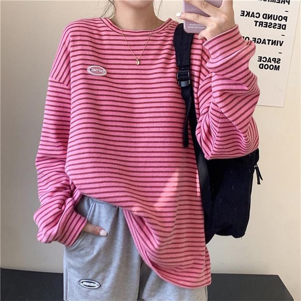women's t-shirt stripe long sleeve o-neck autumn ladies bottom shirt pullover women clothes spring shirts, White
women's t-shirt stripe long sleeve o-neck autumn ladies bottom shirt pullover women clothes spring shirts, White