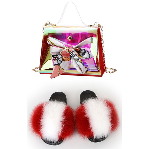 summer women slippers real fox fur shoes for woman with matching jelly purses and handbag in bulk with rainbow furry sandals set, Black
summer women slippers real fox fur shoes for woman with matching jelly purses and handbag in bulk with rainbow furry sandals set, Black