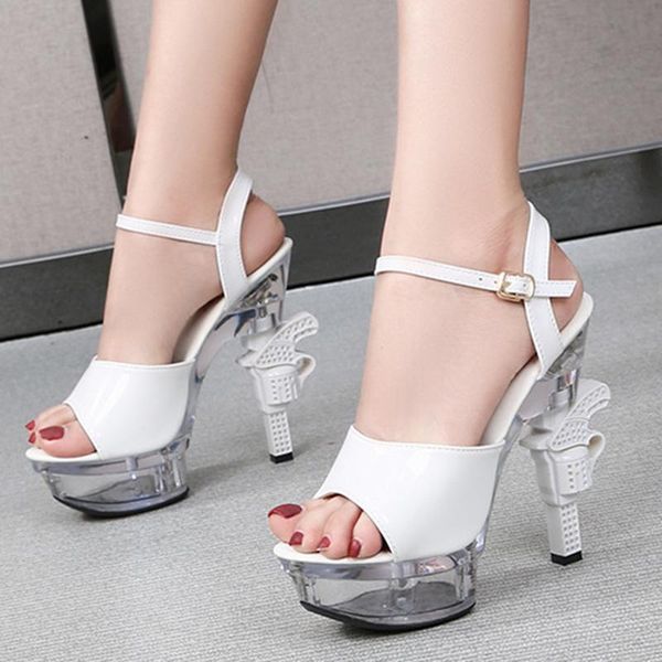 sandals female quality super high heel 14cm transparent crystal ladies shoes model catwalk large size pole dance, Black
sandals female quality super high heel 14cm transparent crystal ladies shoes model catwalk large size pole dance, Black