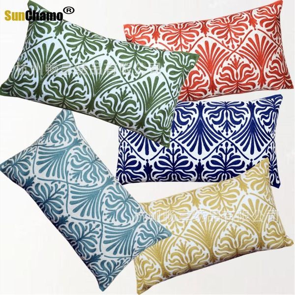 cushion/decorative pillow home decor embroidered cushion cover navy blue yellow flower geometric canvas cotton embroidery 30x50cm sham
cushion/decorative pillow home decor embroidered cushion cover navy blue yellow flower geometric canvas cotton embroidery 30x50cm sham