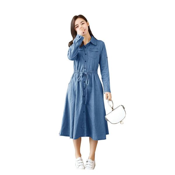 casual dresses women full sleeve turn-dwon collar denim blue dress,long dress, Black;gray
casual dresses women full sleeve turn-dwon collar denim blue dress,long dress, Black;gray
