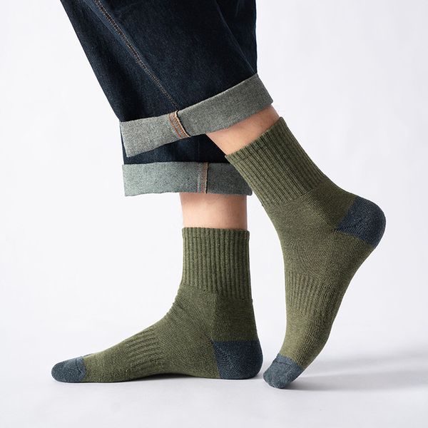 men casual color patches thick bath fabric restore winter breathing business middle male harajuku socks, Black
men casual color patches thick bath fabric restore winter breathing business middle male harajuku socks, Black