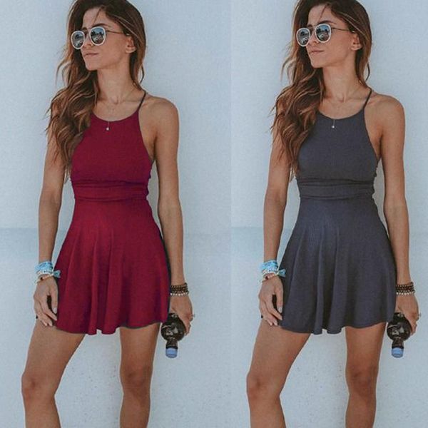casual dresses fashion women dress summer sleeveless solid female beach ladies short mini womens clothing sundress, Black;gray
casual dresses fashion women dress summer sleeveless solid female beach ladies short mini womens clothing sundress, Black;gray